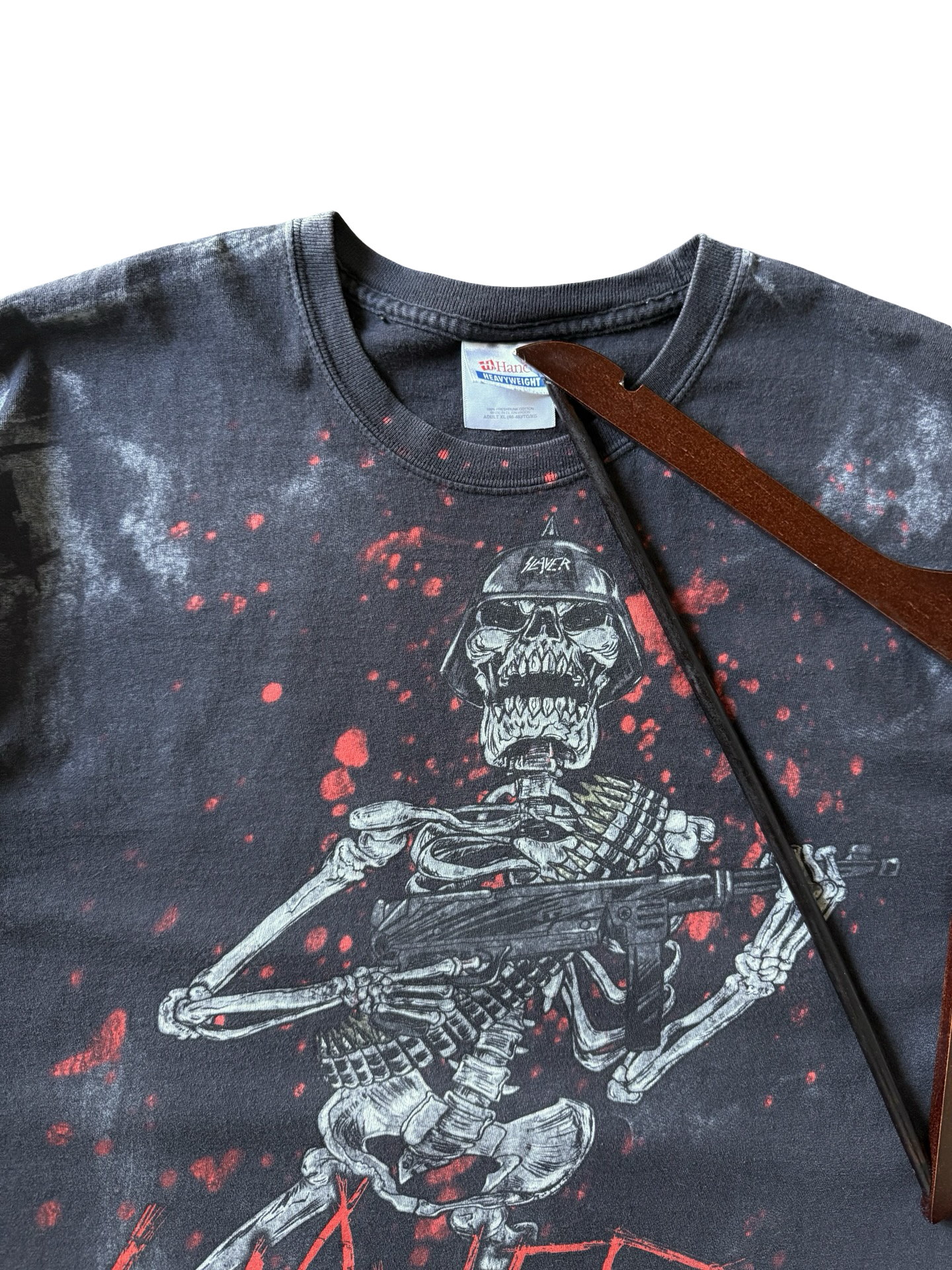 Y2K vintage Slayer "skeleton gunman" all over print band shirt