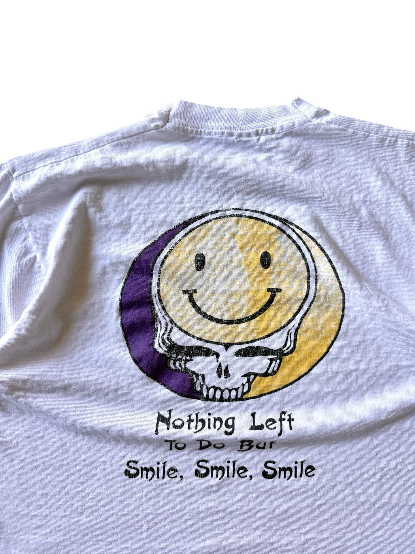 90s vintage Grateful Dead smiley face "nothing left to do but smile, smile, smile" band shirt
