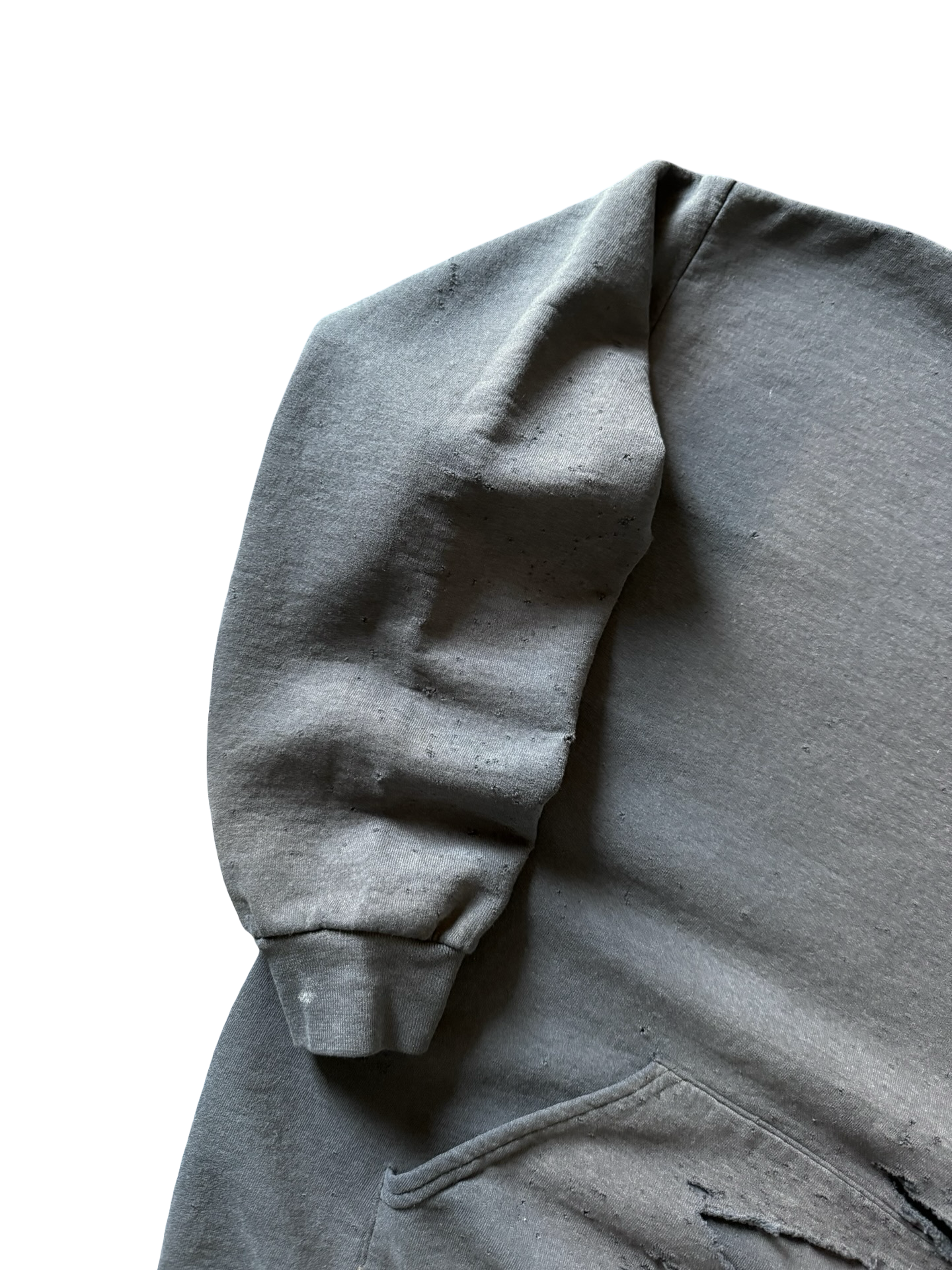 2000s heavily distressed black blank hoodie (XL)