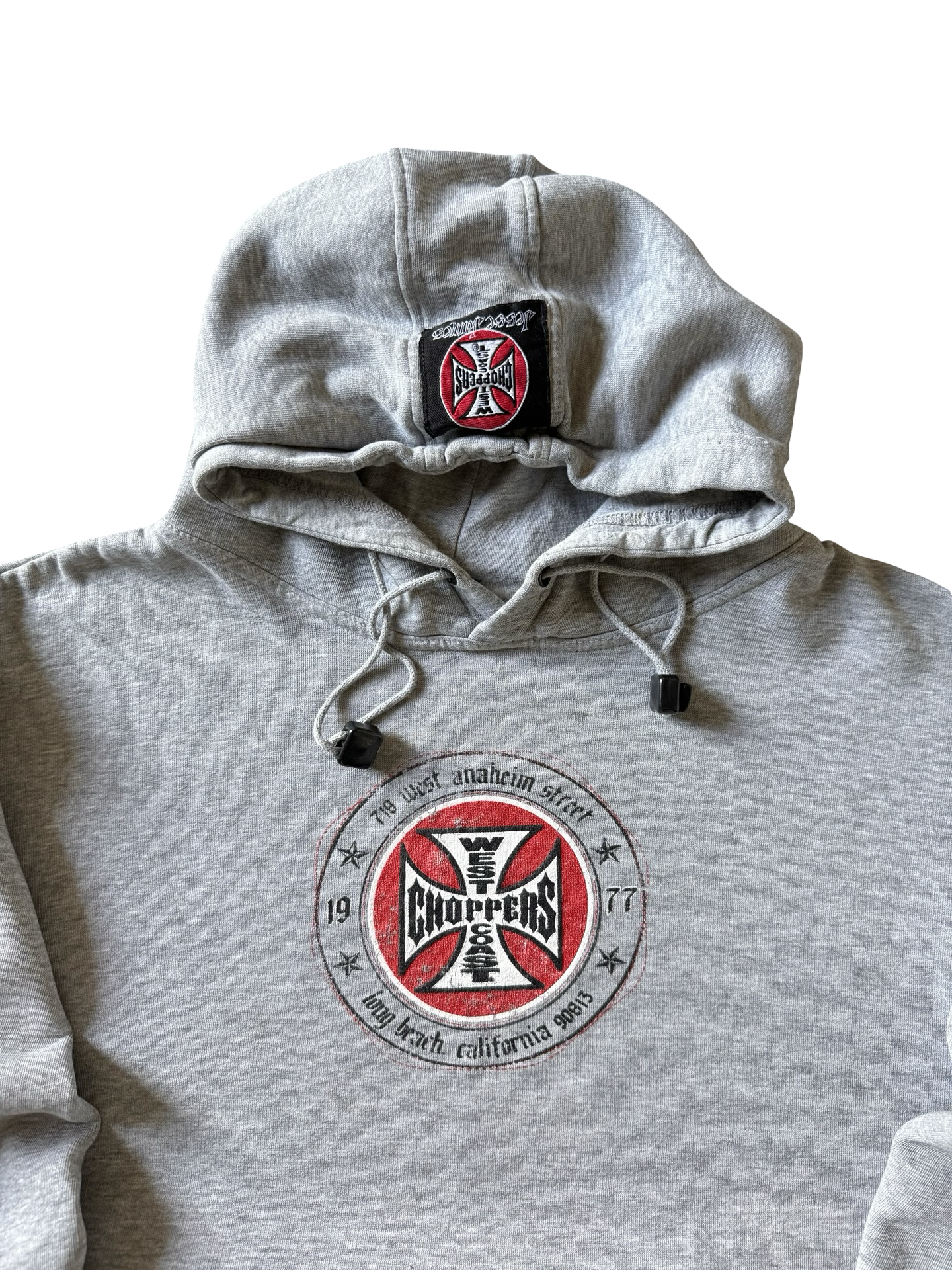 90s West Coast Choppers "logo" grey hoodie (LARGE)