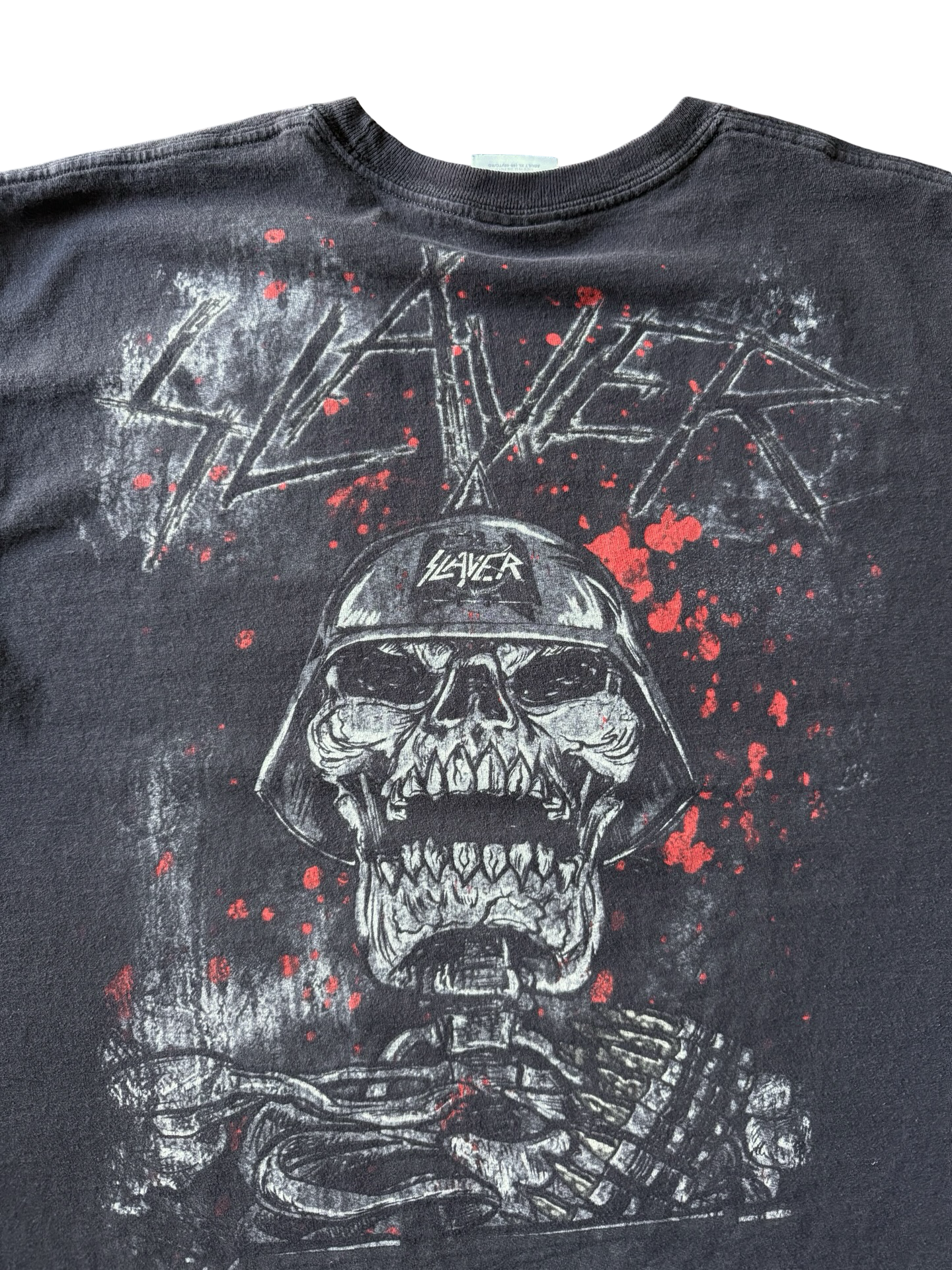 Y2K vintage Slayer "skeleton gunman" all over print band shirt