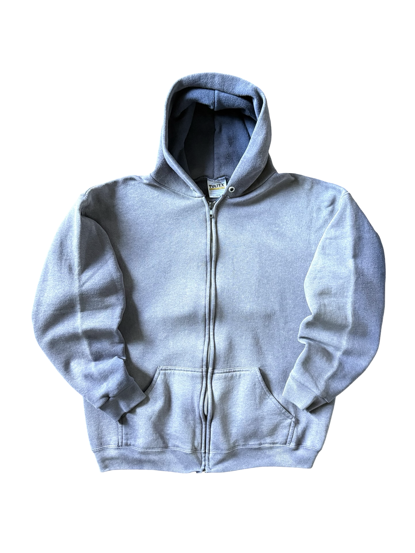 90s sun-faded "tultex" blue essential blank hoodie (LARGE)