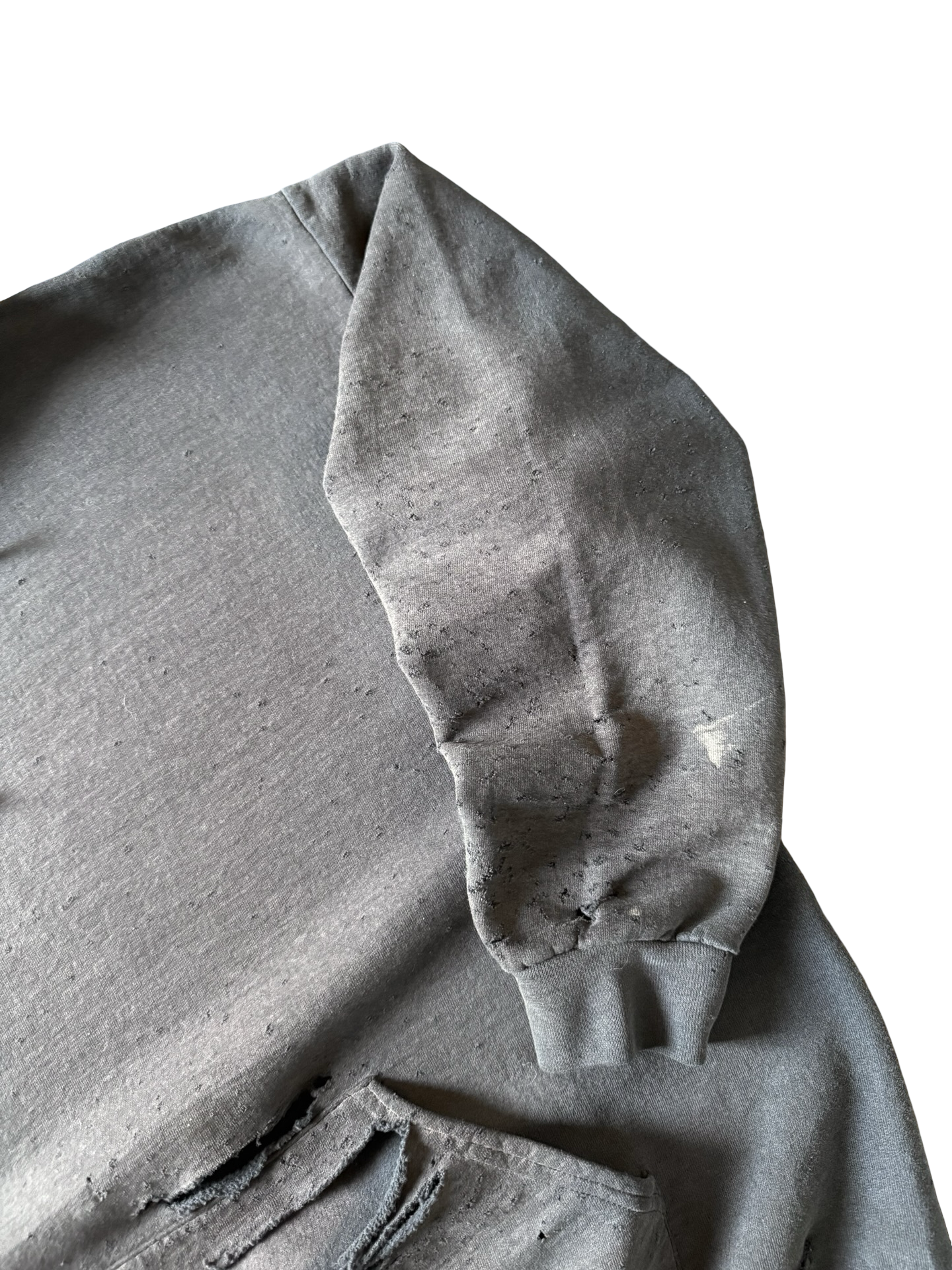2000s heavily distressed black blank hoodie (XL)