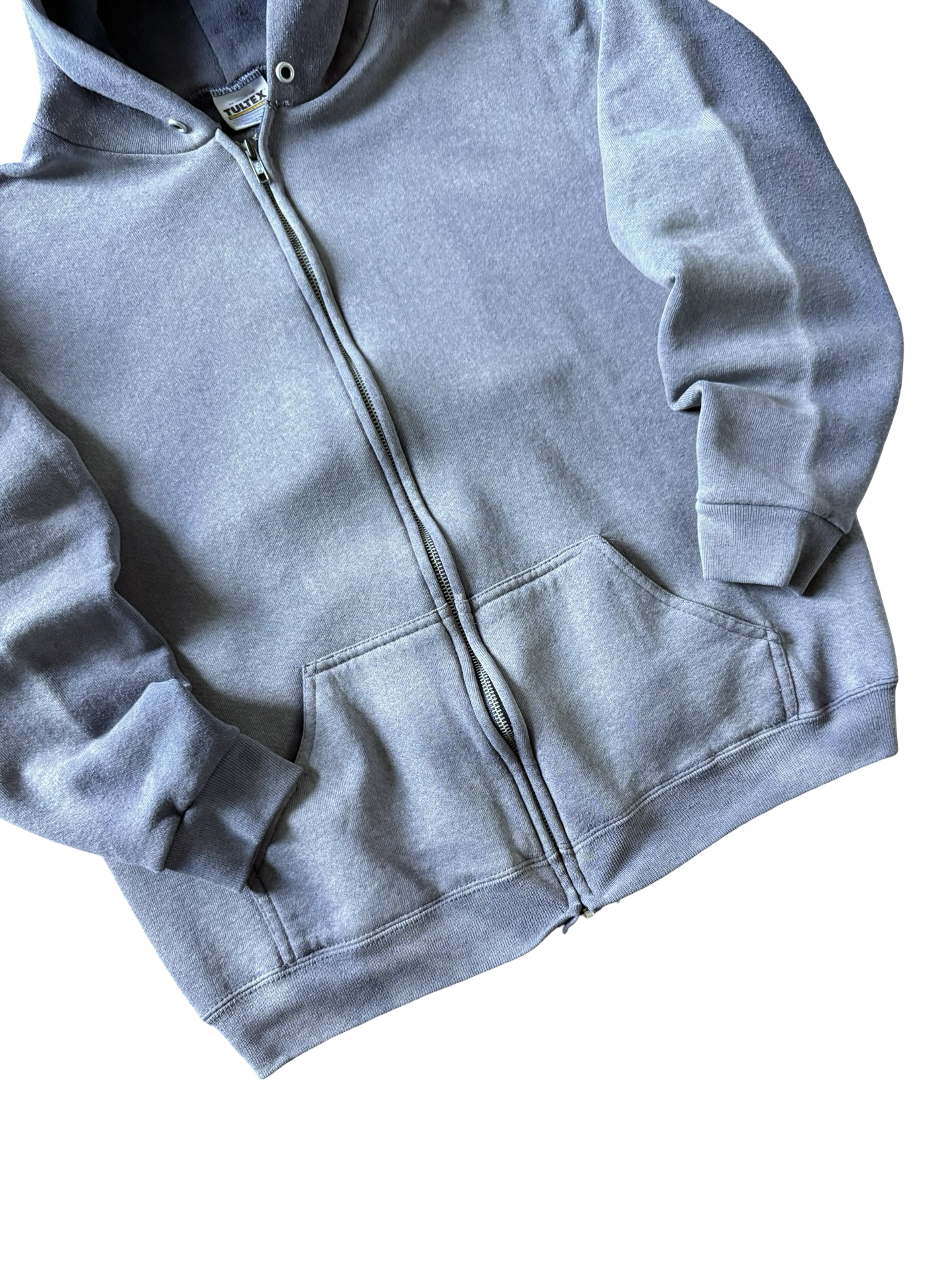 90s sun-faded "tultex" blue essential blank hoodie (LARGE)