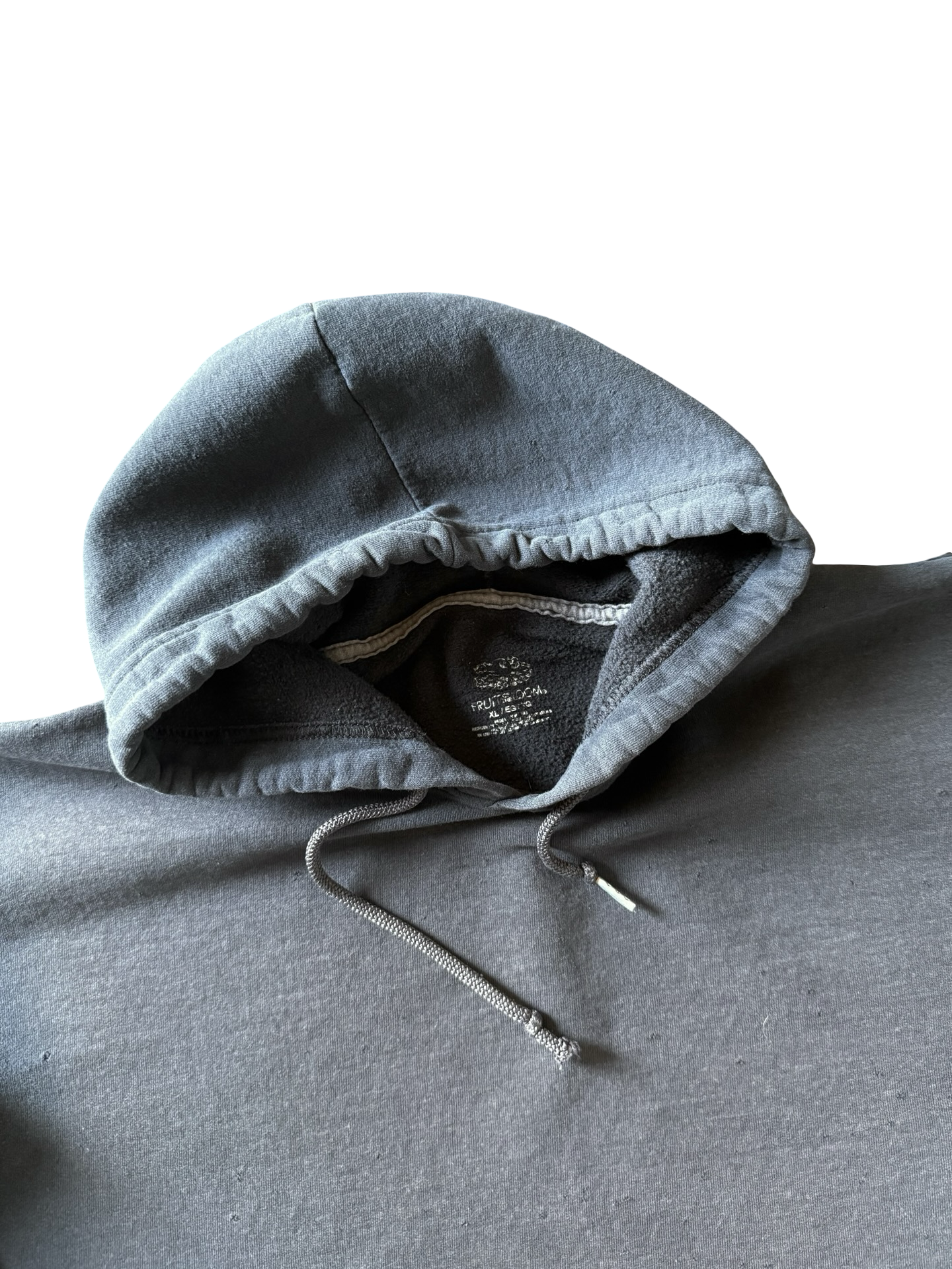 2000s heavily distressed black blank hoodie (XL)