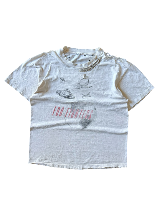 1996 heavily distressed Foo Fighters (UFO) tour shirt
