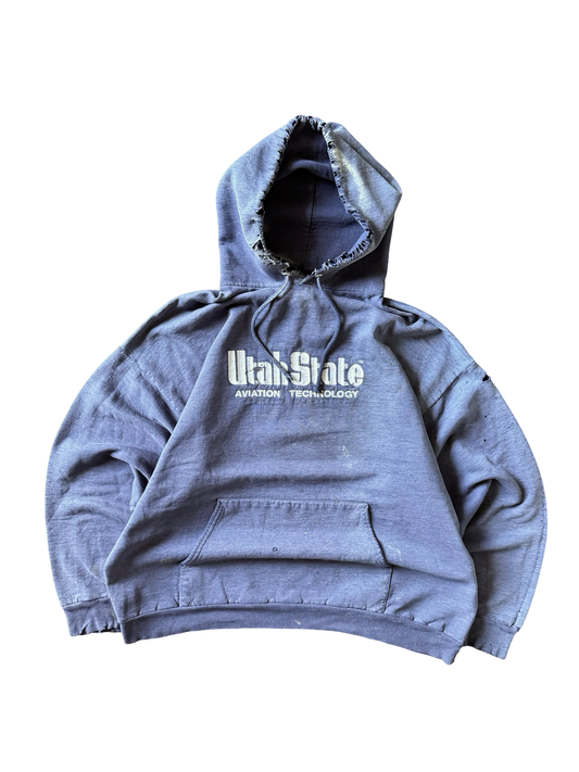 2000s distressed & faded Collegiate hoodie (XL)