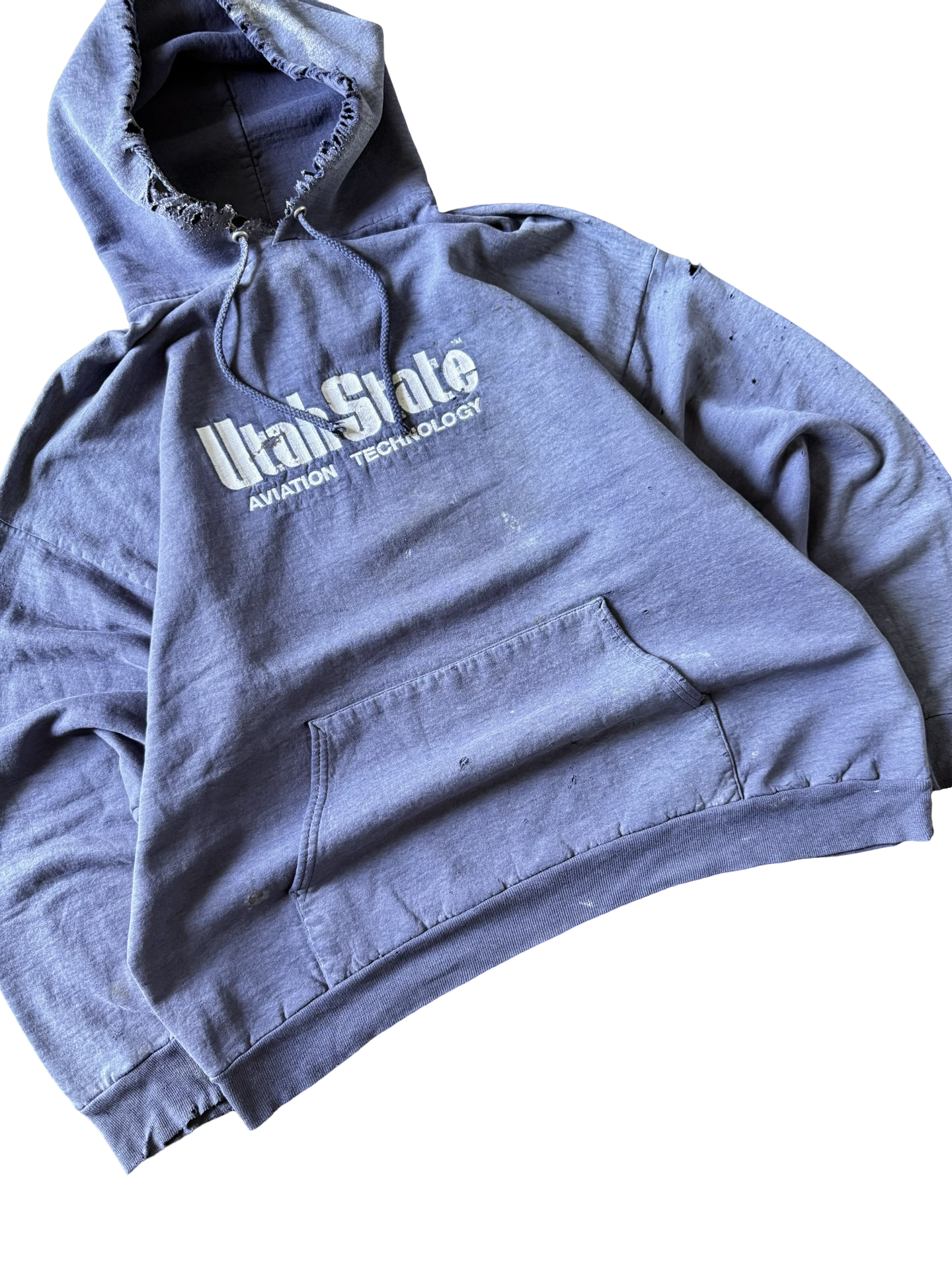 2000s distressed & faded Collegiate hoodie (XL)
