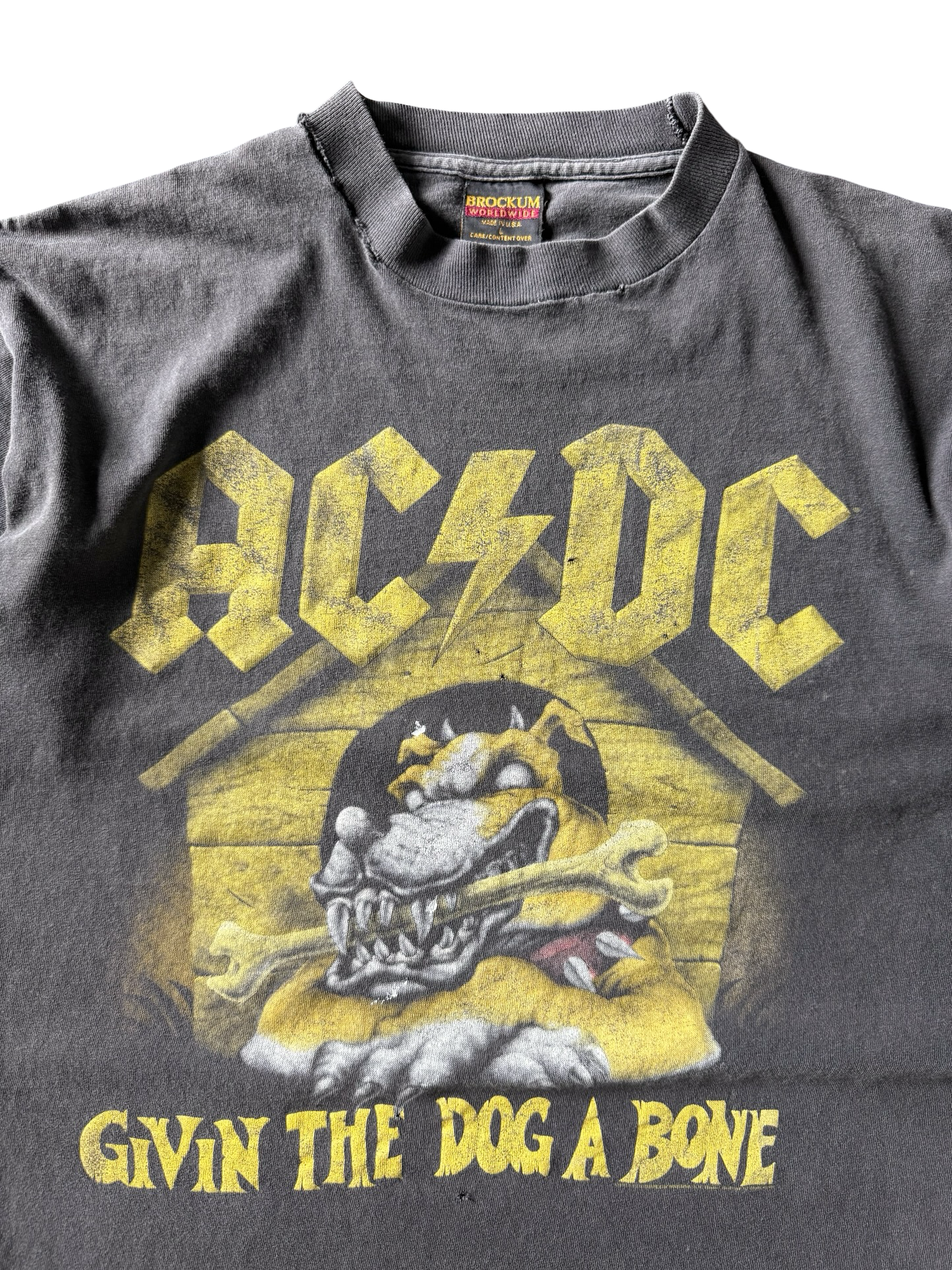 1991 faded AC/DC "givin the dog a bone" band shirt