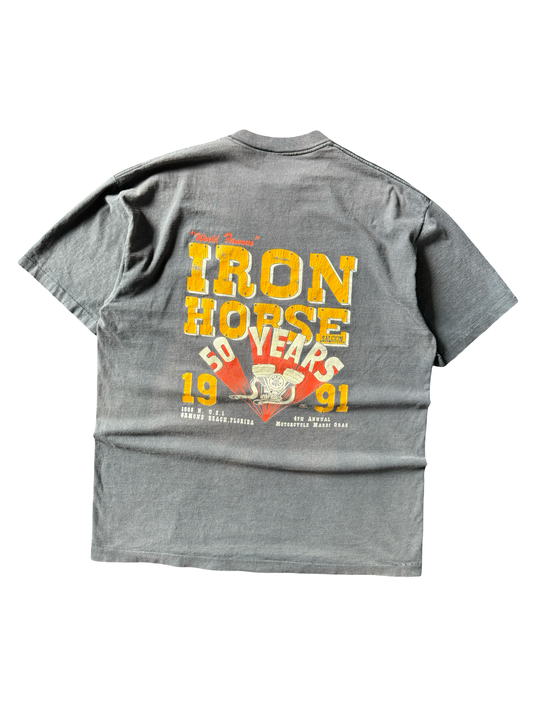 1991 faded Iron Horse biker pocket shirt (XXL)