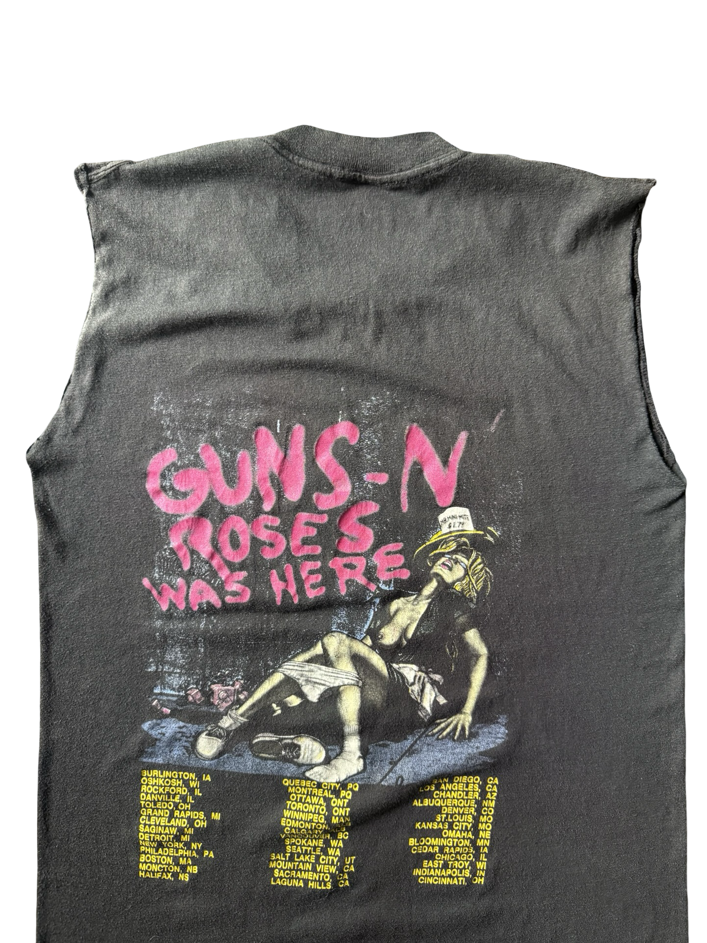 1987 Guns N' Roses "appetite for destruction" cut-off shirt