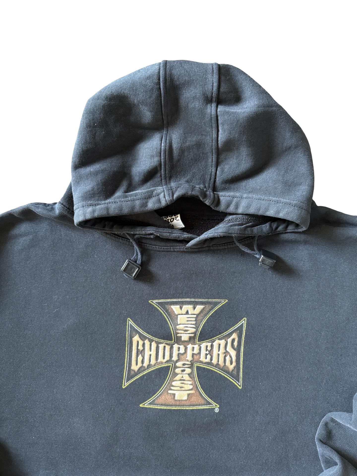 2000s West Coast Choppers "orange bike" biker hoodie (LARGE)