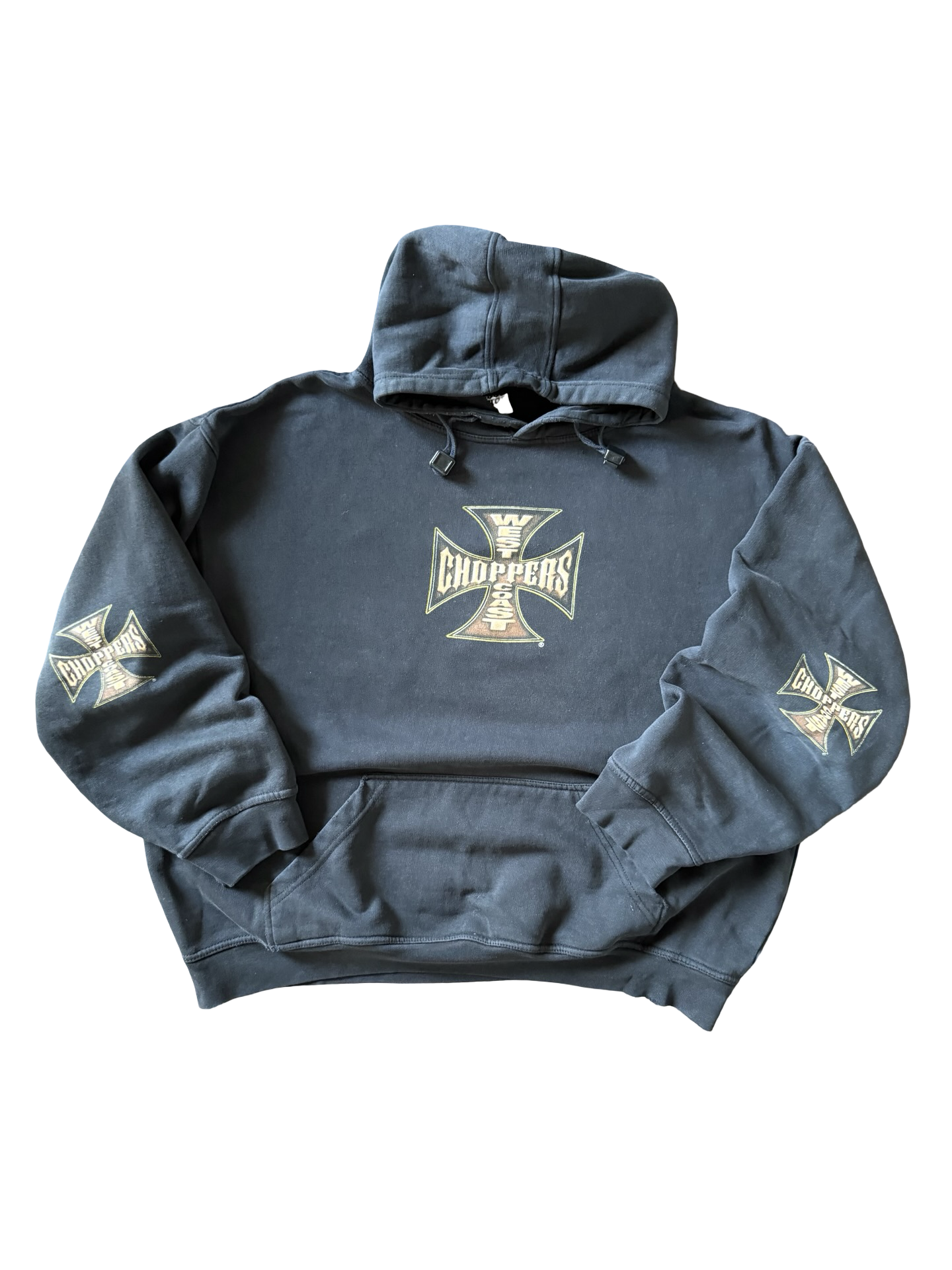 2000s West Coast Choppers "orange bike" biker hoodie (LARGE)