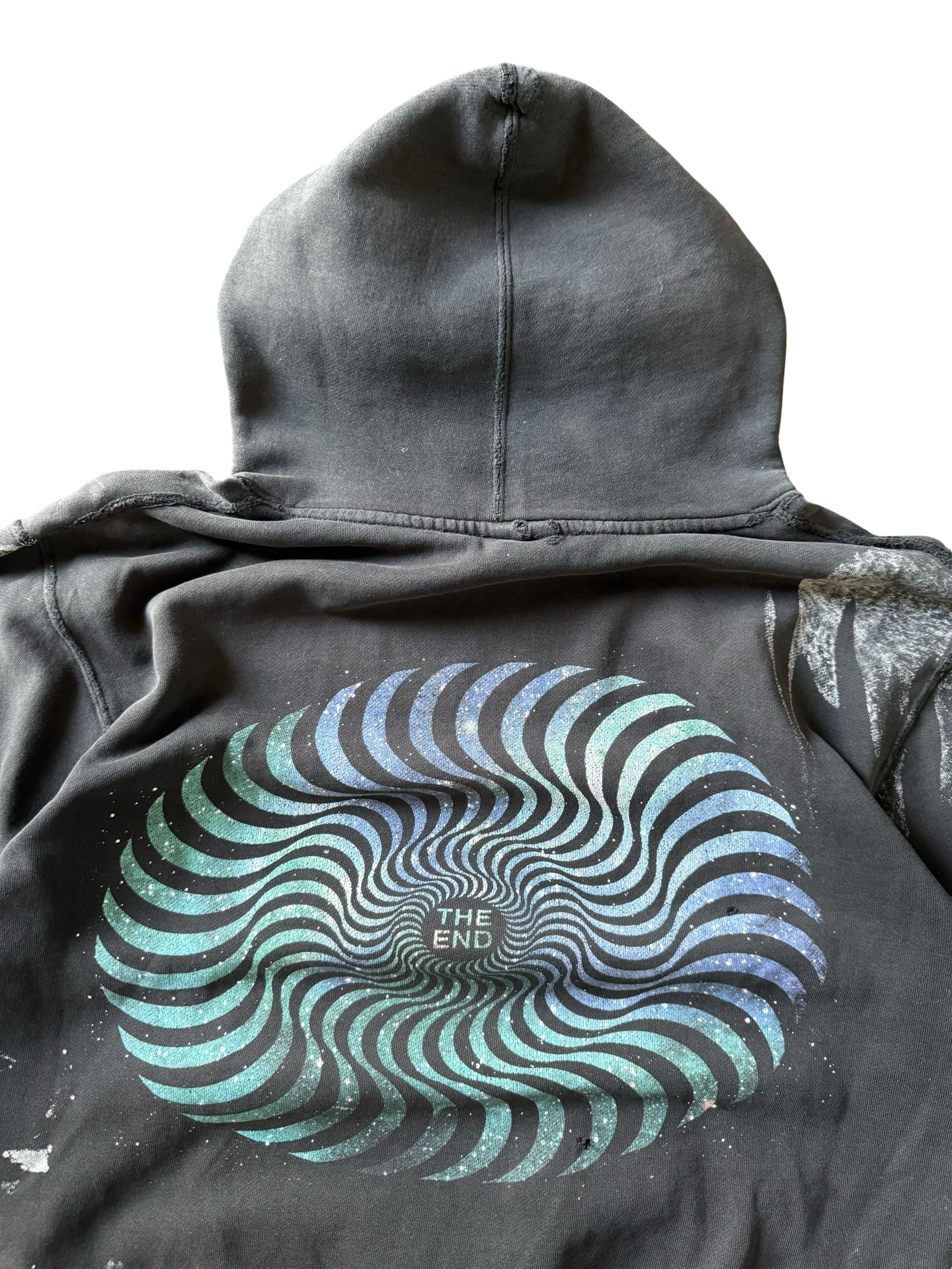 2000s heavily distressed Spitfire logo skate hoodie (LARGE)