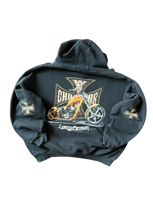 2000s West Coast Choppers "orange bike" biker hoodie (XL)