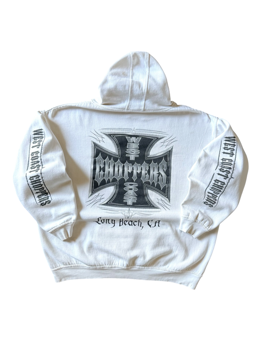 2000s West Coast Choppers "logo" white hoodie (XL)