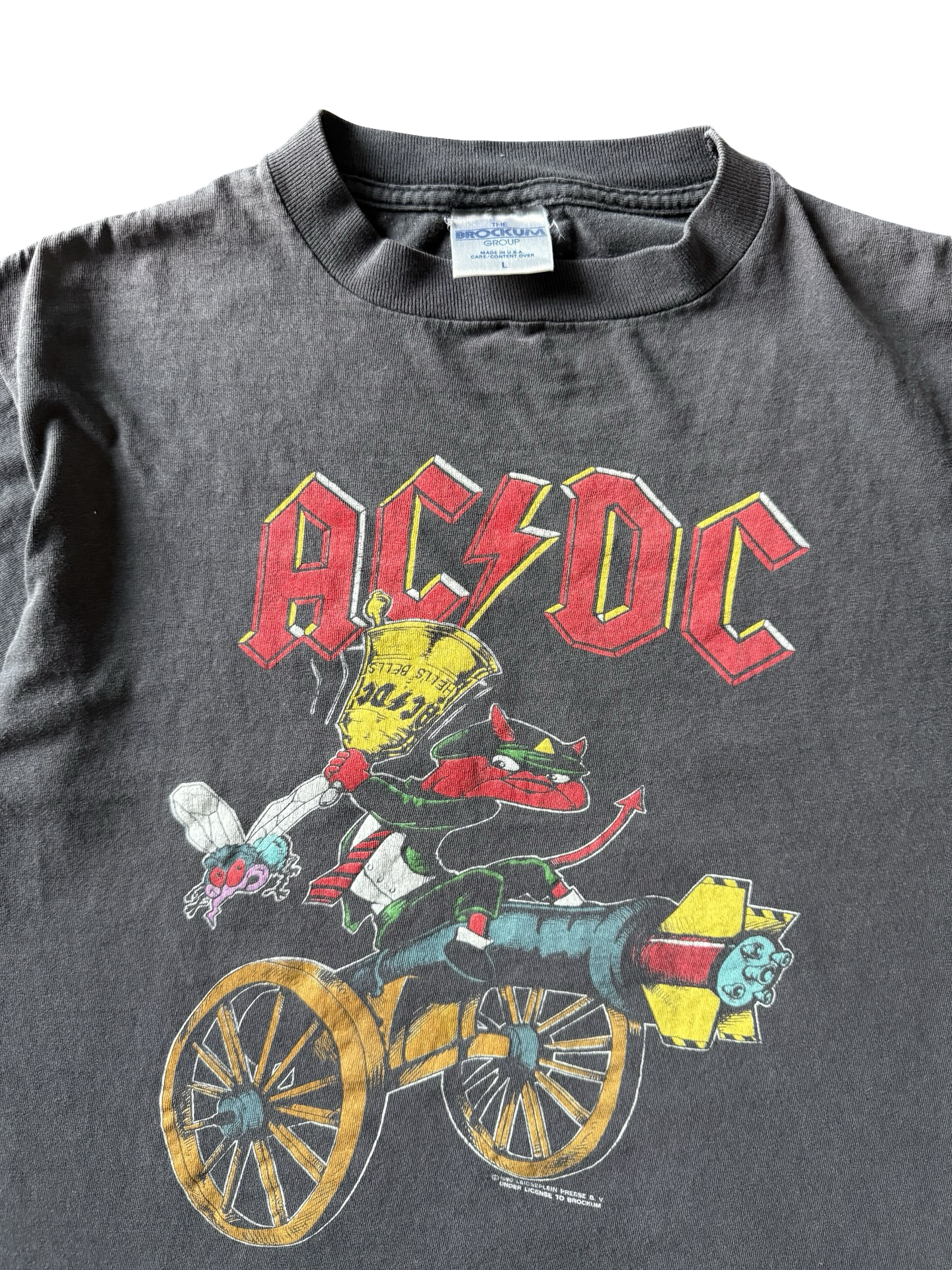 1990 faded AC/DC "hells bells" tour shirt