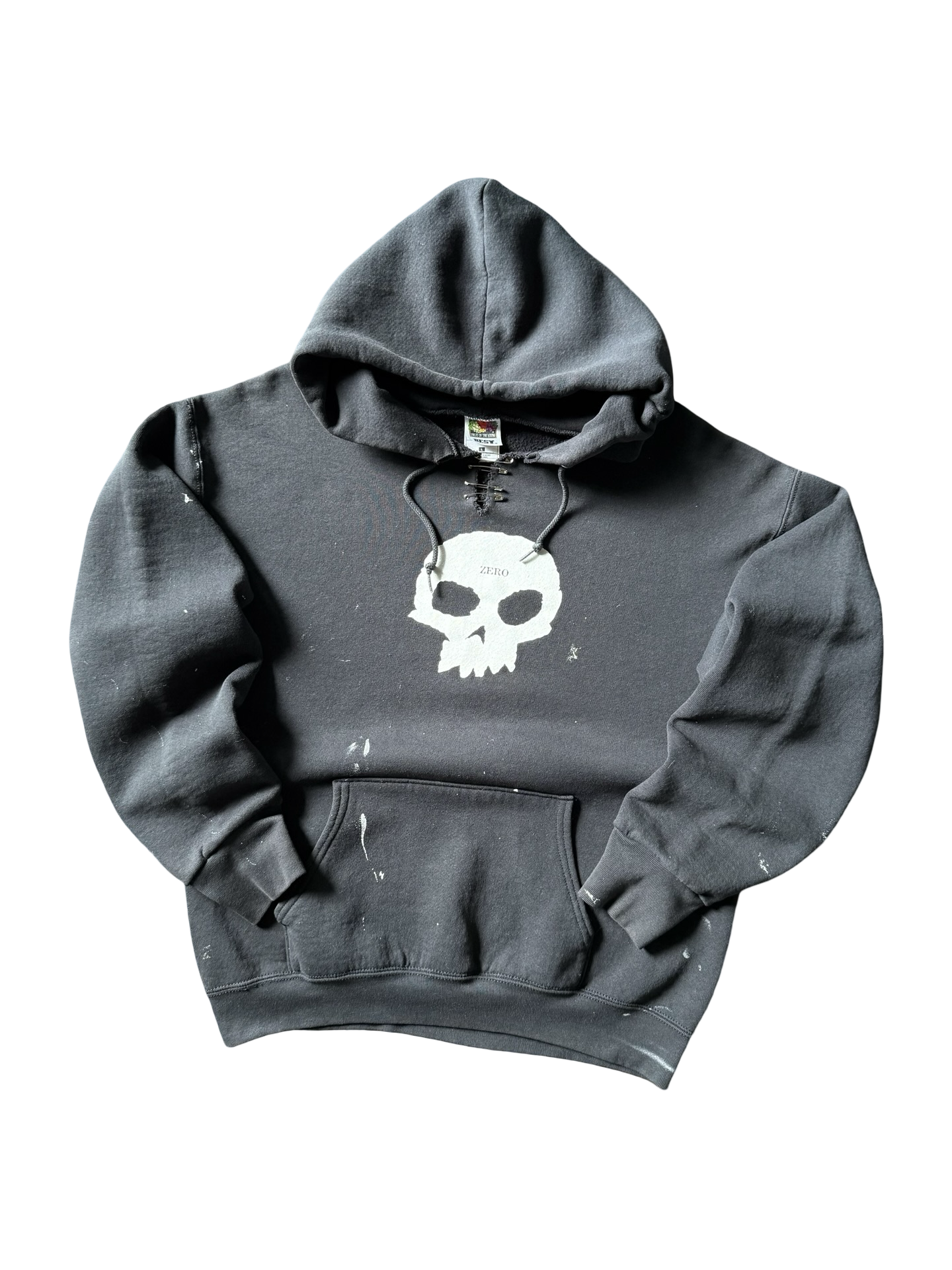 2000s distressed Zero "skull logo" skate hoodie (LARGE)