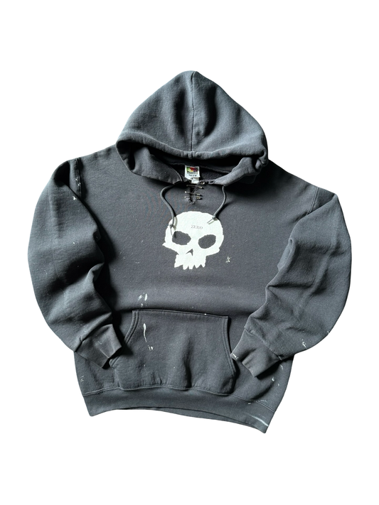 2000s distressed Zero "skull logo" skate hoodie (LARGE)