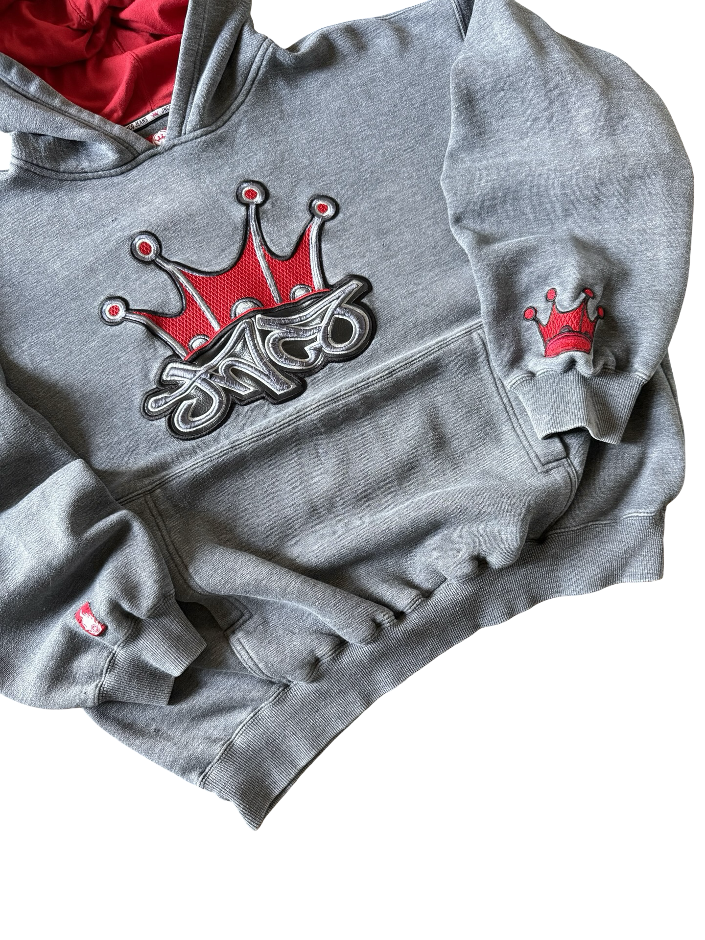 2000s JNCO "crown logo" embroidered skate hoodie (XL)