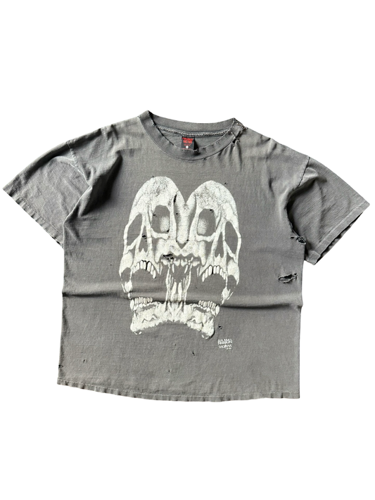 1994 faded & distressed Fashion Victim "double skull" shirt (XL)