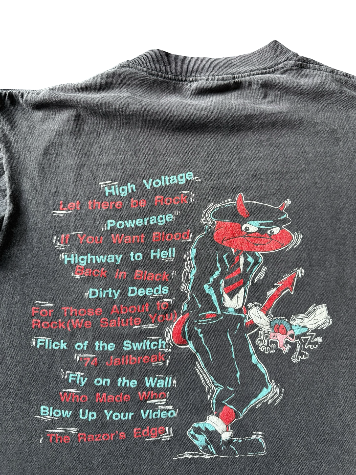 1990 faded AC/DC "hells bells" tour shirt