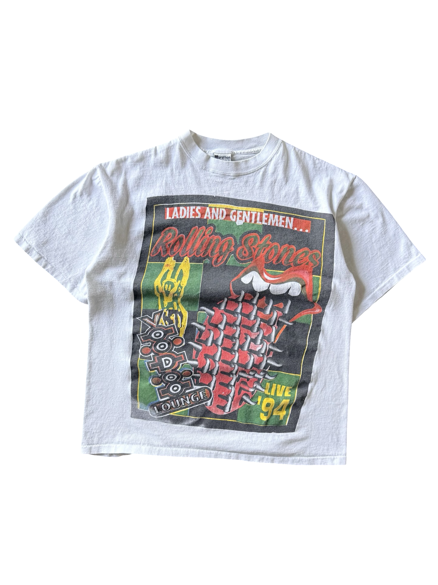 1994 rolling stones "voodoo lounge spiked tongue" band shirt