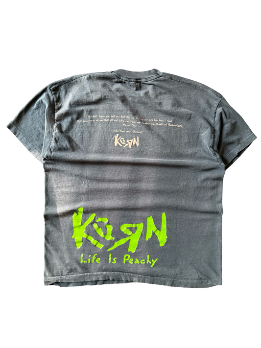 90s vintage faded Korn "life is peachy" album promo shirt