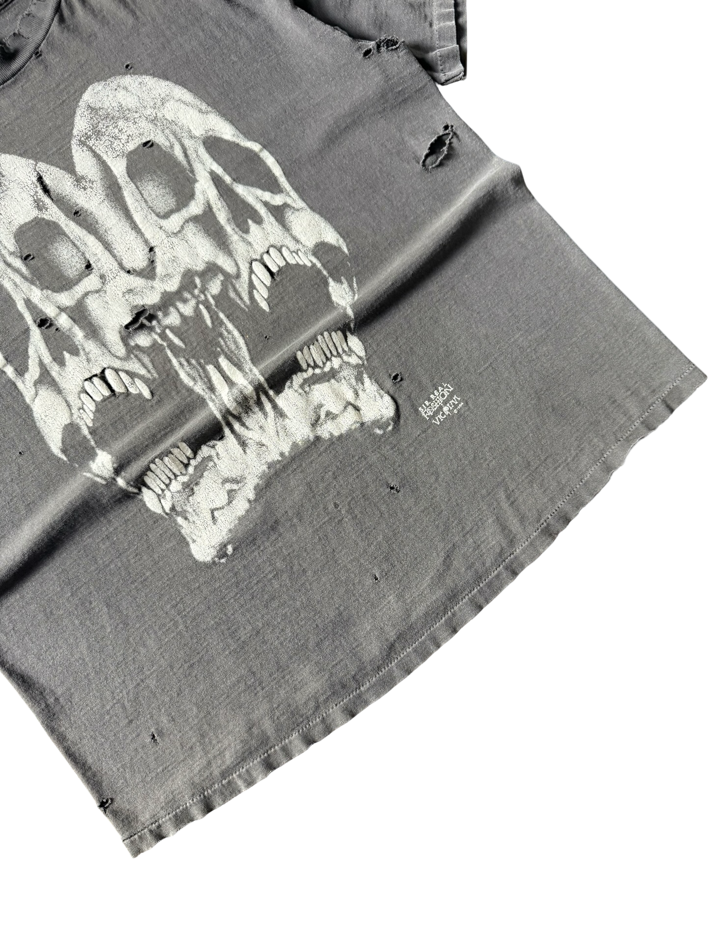 1994 faded & distressed Fashion Victim "double skull" shirt (XL)