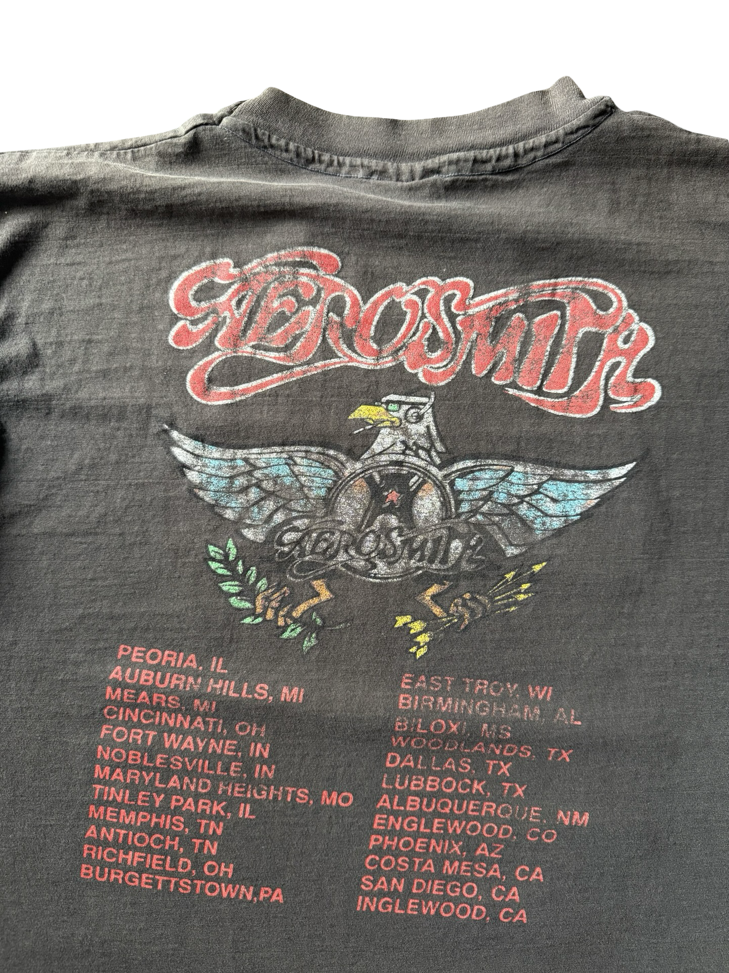 1993 faded Aerosmith "aero force one" tour shirt
