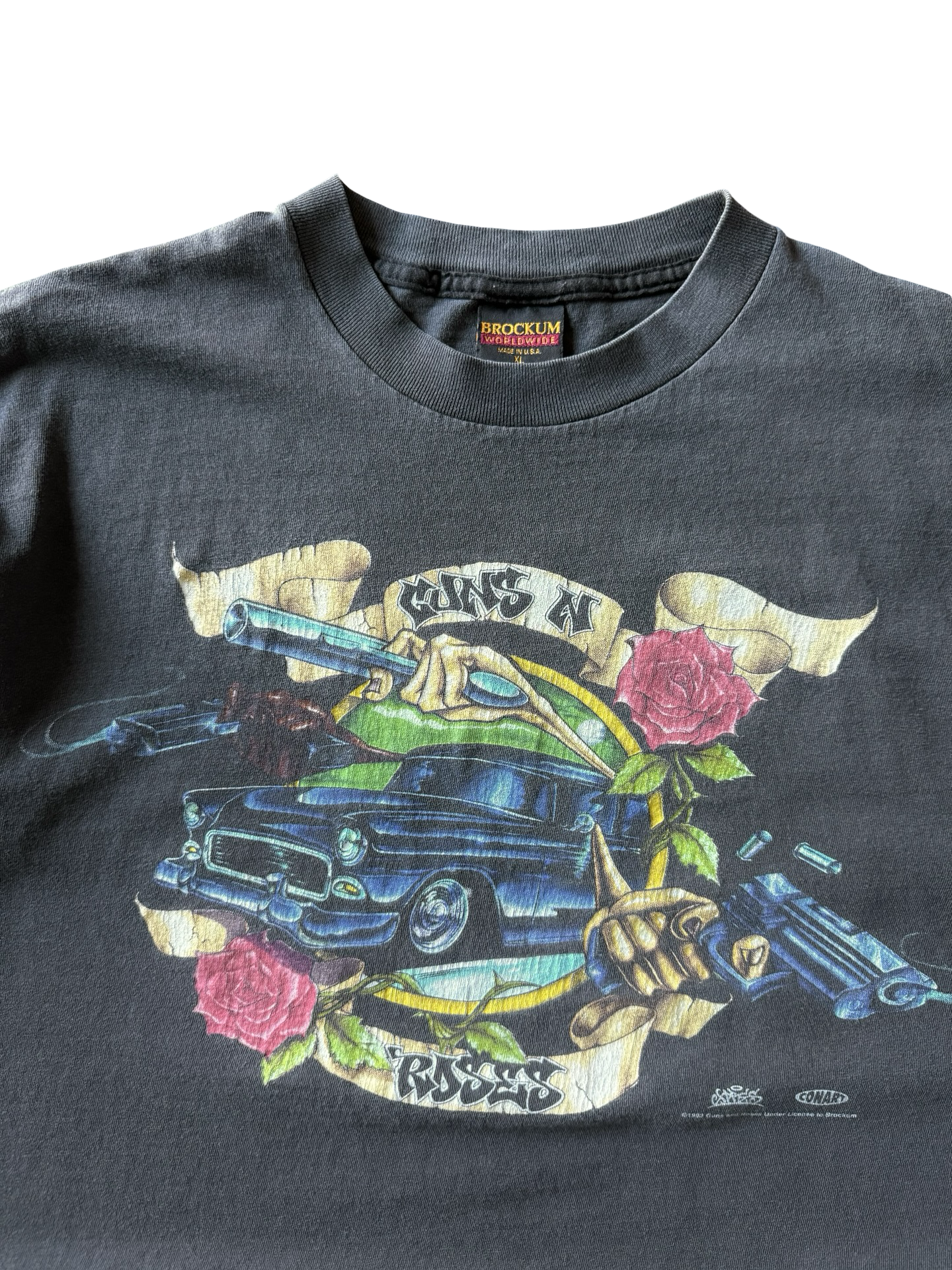 1993 faded Guns' N Roses " live like a suicide" band shirt