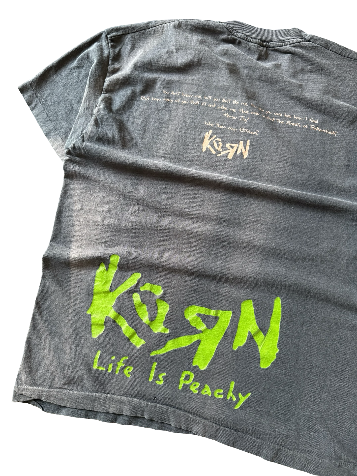 90s vintage faded Korn "life is peachy" album promo shirt