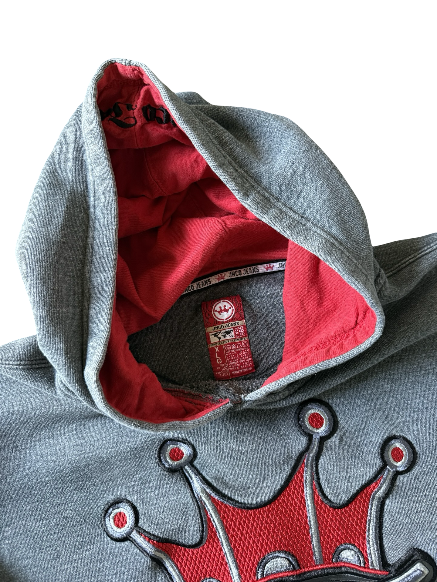 2000s JNCO "crown logo" embroidered skate hoodie (XL)