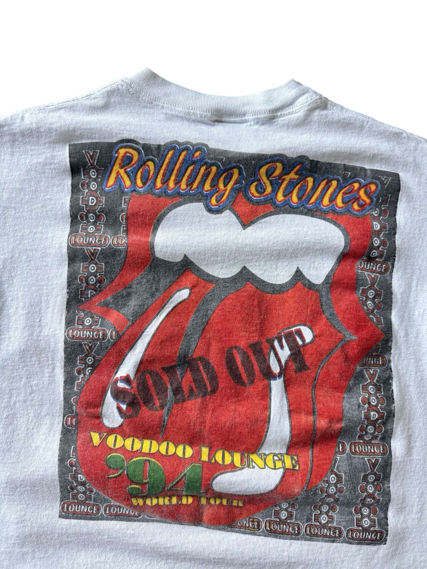 1994 rolling stones "voodoo lounge spiked tongue" band shirt