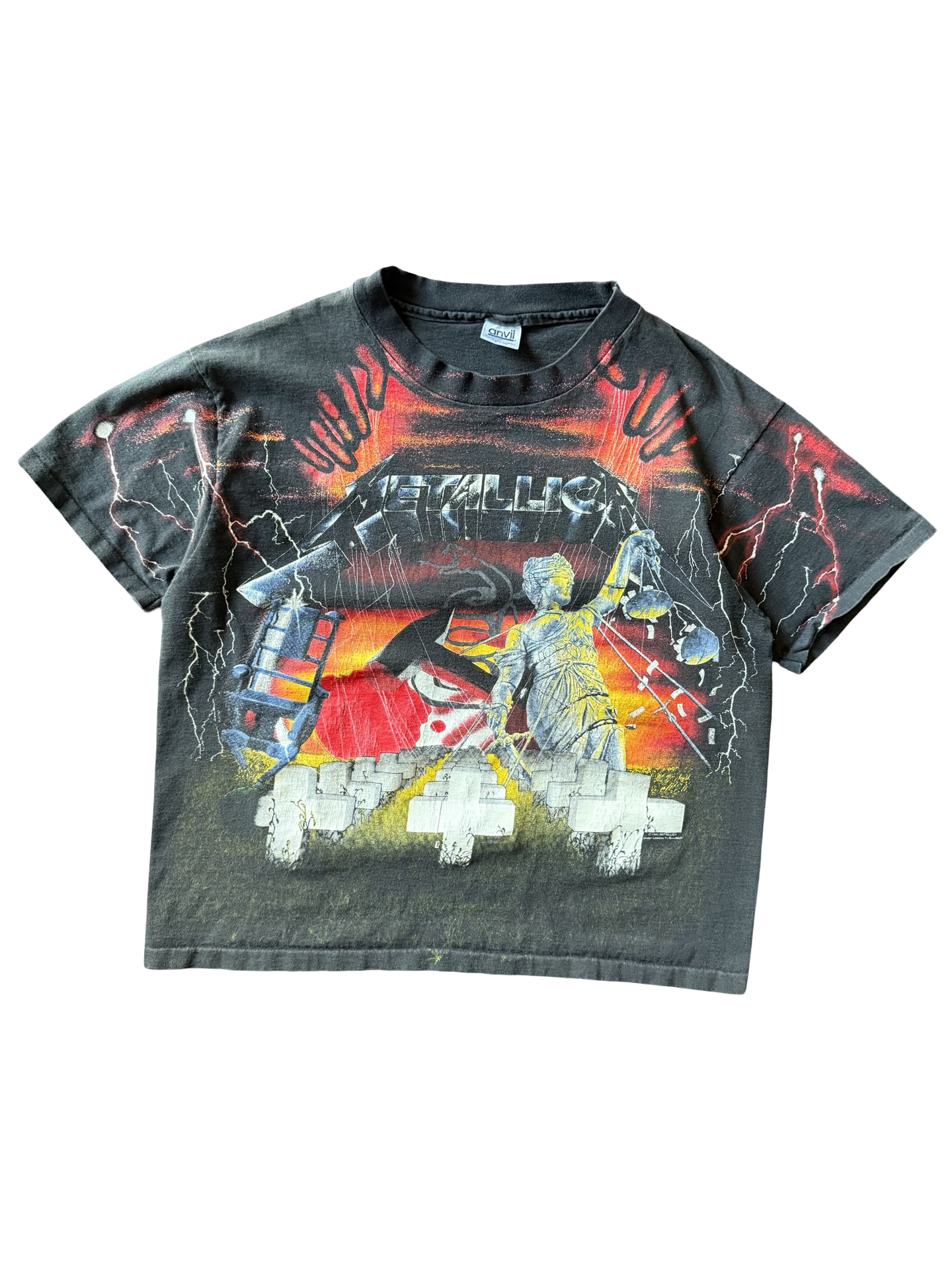 1991 Metallica "album collage" all over print band shirt